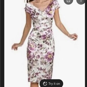 Maggy London Purple Floral Asymmetrical Dress